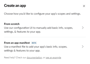 Creating an app to configure Slack alerts