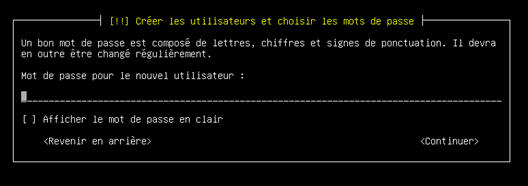Choosing the password when installing the Shwett monitoring probe