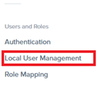 Local user management pour configuration de l'API Nutanix