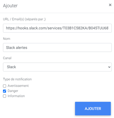 Creating an alert type for Slack monitoring notifications