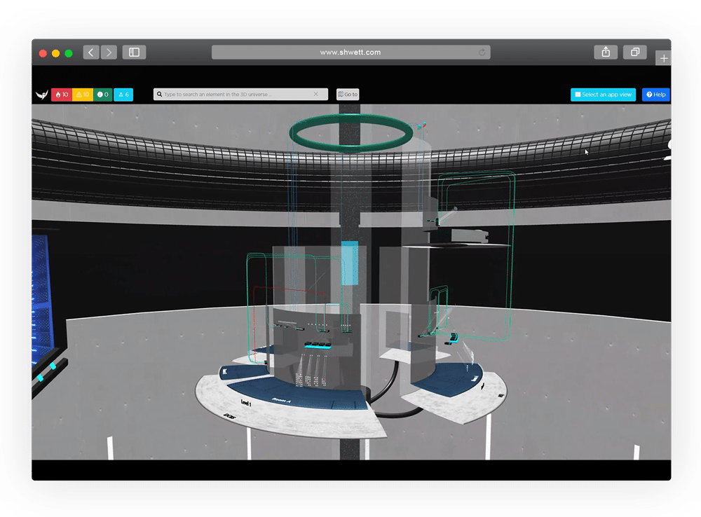 Cartographie 3D infrastructure informatique
