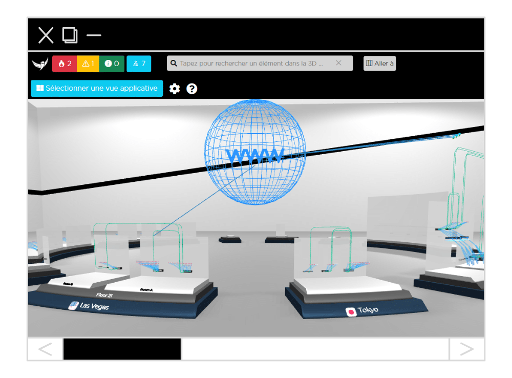Cartographie 3D infrastructure informatique